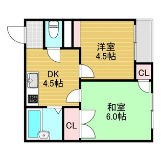 二美ハイツ【2階】の間取り