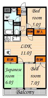 クレール武蔵野【5階】の間取り