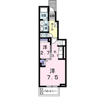 キャッスル安養寺D【1階】の間取り