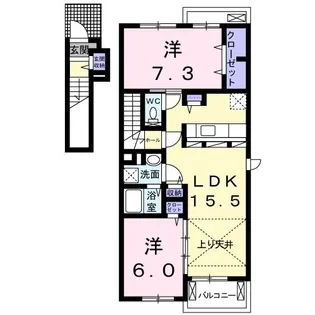ロンフィト【2階】の間取り