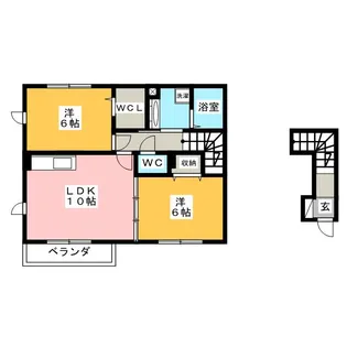 ラッキーベルB【2階】の間取り