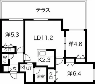 ブランシャール菊水Cher【1階】の間取り
