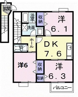 メゾンメールB【1階】の間取り