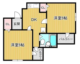 ミングルAP、星ヶ丘二番館【4階】の間取り