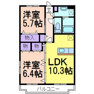 Y&Mラ・フォーレ栄町C棟【2階】の間取り