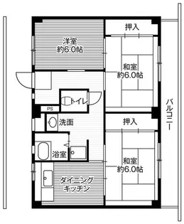 ビレッジハウス不入斗3号棟【1階】の間取り