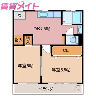 コーポグリーンFUKUTA【2階】の間取り