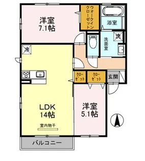 メゾンベールA【2階】の間取り