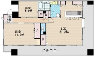 パークヒルズ二葉通り【6階】の間取り