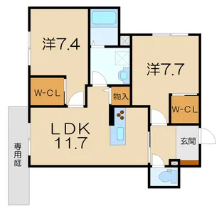 シャーメゾンアルジネ【1階】の間取り