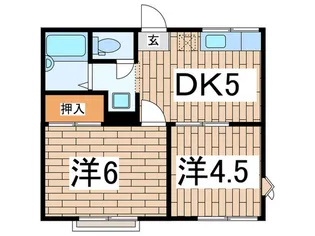 村松ハイツA【1階】の間取り