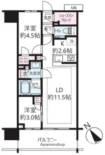 クレヴィア上野入谷【4階】の間取り