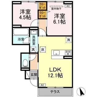 ヘリテージ・S【1階】の間取り