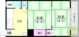 クィーンマンション【4階】の間取り