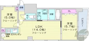 ビッグパレス中島公園【6階】の間取り