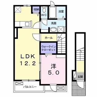 コーポハピネス元八事【2階】の間取り