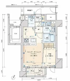 クレイス月島キャナルフロント【8階】の間取り