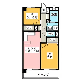 ラヴェーヌつるまい【4階】の間取り