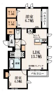 ラ ガロンヌ【4階】の間取り