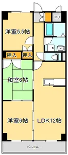 第2エステート斎藤【5階】の間取り