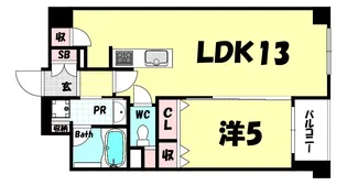 カサベラ異人館山本通【4階】の間取り