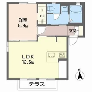 レジデンス城南C【1階】の間取り