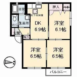 メゾンドフルール A棟【1階】の間取り
