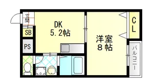1DKの間取り画像