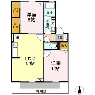 ハイカムールshimizu【1階】の間取り