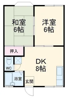 秋谷グリーンビラ B【1階】の間取り