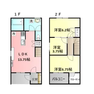岐阜県岐阜市東鶉6【一戸建】の間取り
