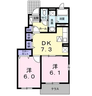 サニーデイ・コート C【1階】の間取り