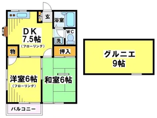 東京都府中市四谷2【アパート】の間取り