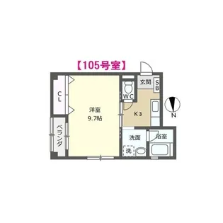 UNI-ONE 3by4【1階】の間取り