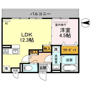 Aqua Breeze 一颯【3階】の間取り