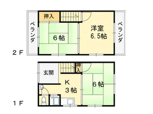 大阪府寝屋川市河北中町【一戸建】の間取り
