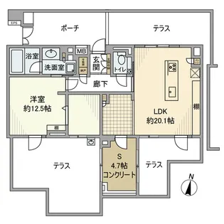 パークホームズ横濱松ヶ丘【1階】の間取り