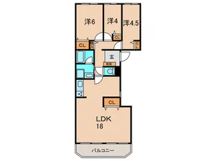 コープ野村伊丹昆陽A棟【4階】の間取り