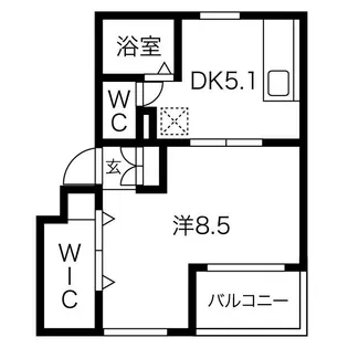 1LDKの間取り画像