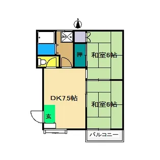 森田マンション 南棟【2階】の間取り