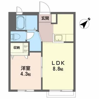 ホワイトオーク・ハイツ A【2階】の間取り