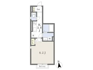 chouchouII(シュシュII)【1階】の間取り