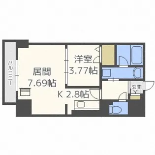 PRIME URBAN大通東【8階】の間取り