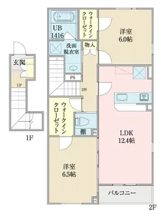 2LDKの間取り画像