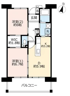 URグリーンヒルズ仁川【6階】の間取り