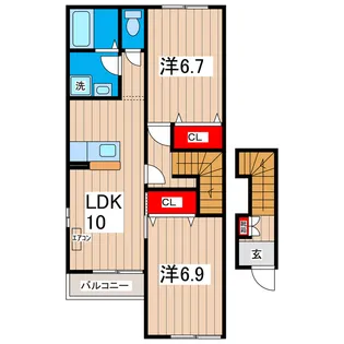 エジリガーデン東成沢【2階】の間取り
