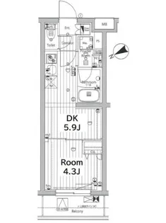 メイクス若松河田【2階】の間取り