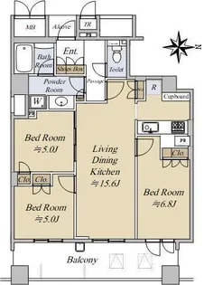 ジオタワー西宮北口【21階】の間取り