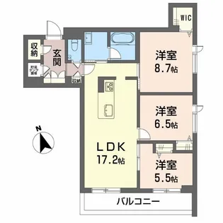 カーサ・レジデンス【4階】の間取り