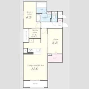 インペリアル大宮【1階】の間取り